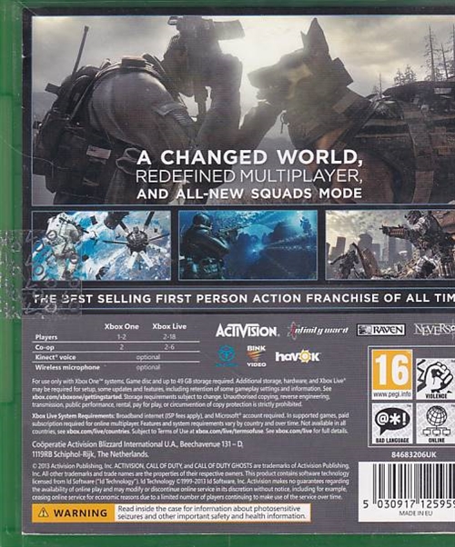 Call of Duty Ghosts - XBOX One (B Grade) (Genbrug)